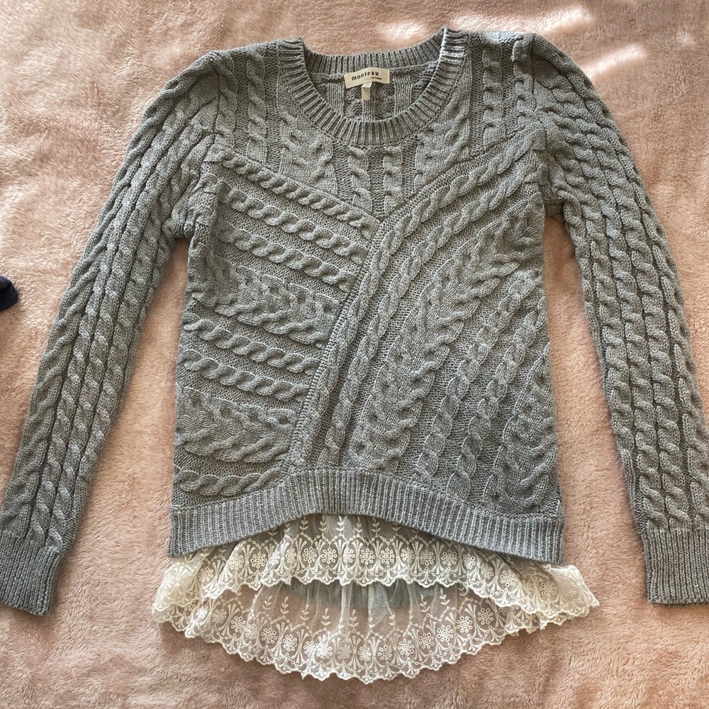 Grey knitted sweater
